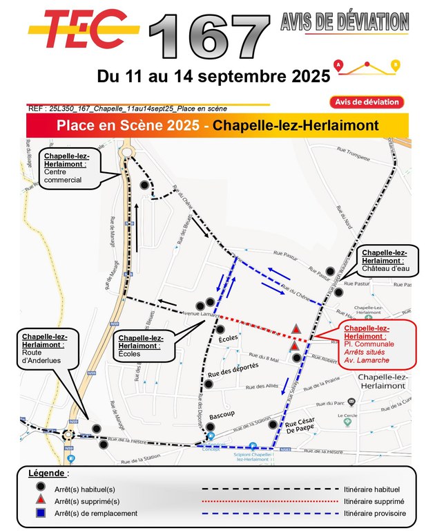 Déviation TEC - Place en scène 2025